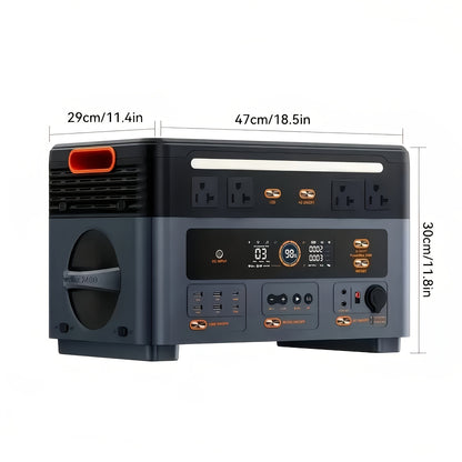 OSCAL Powermax 2400 Portable Power Station with 2pcs 400Watt Solar Panel, 2400W Solar Generator with 6× Longer Lifespan LiFePO4 Batteries, 1872Wh for Home Outdoor Camping & RV Use, Portable Generator for Camping, Camping Pow