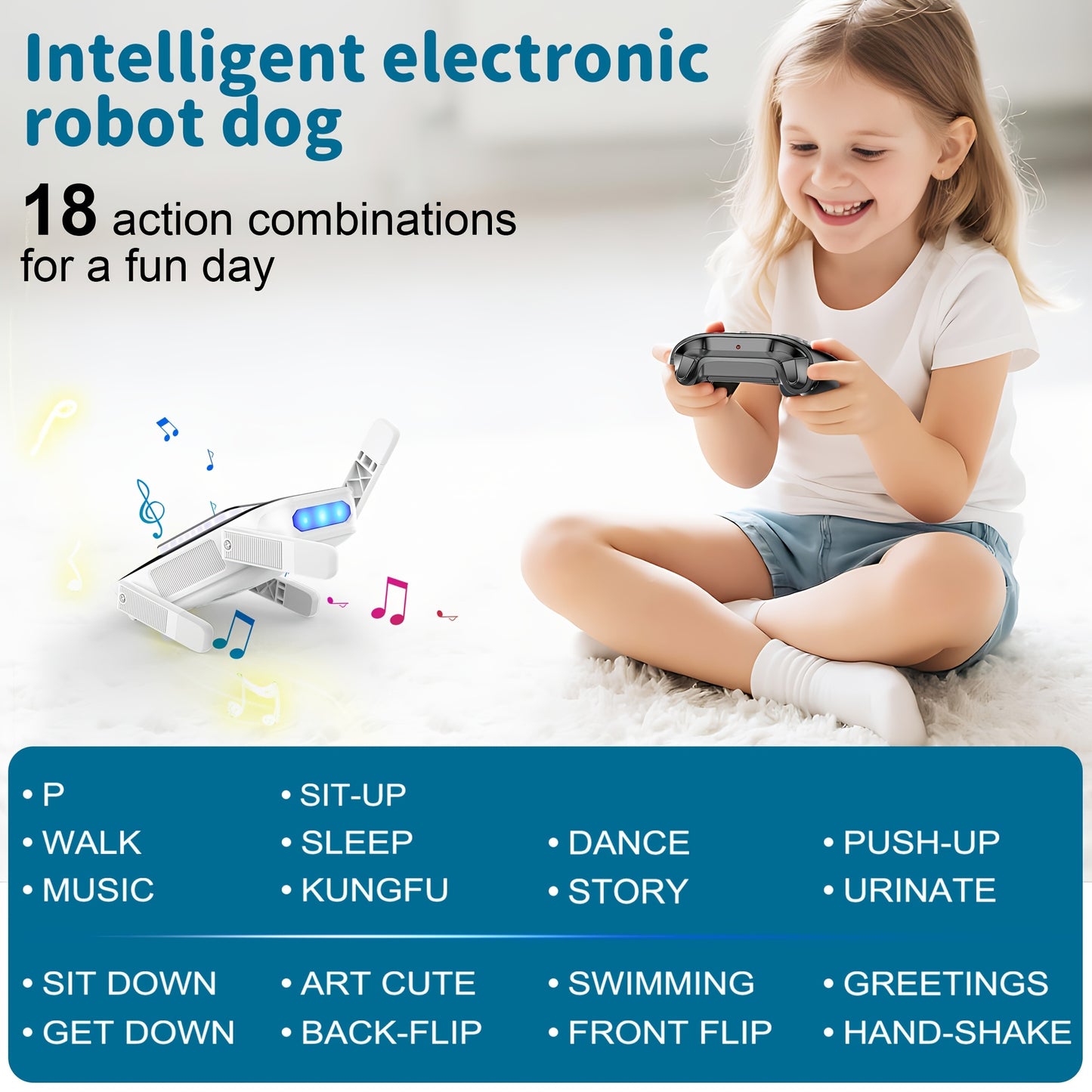 [Special Offer] [Flash ]Intelligent Robot Dog, 2.4GHz Remote Control Toy Dog, With A Maximum Remote Control Distance Of 99Ft, AI Voice Control Can Be Connected, Programming Actions To Mobile Apps, Can Dance, Telling Stories,