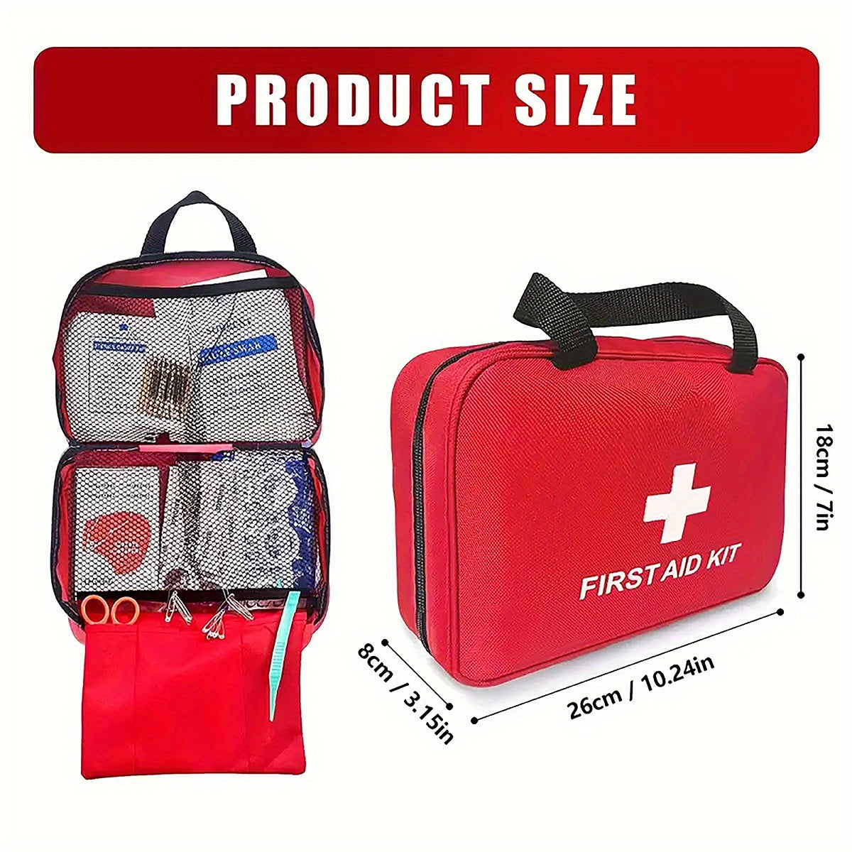 ROORUNS 152/ 338pcs Adventure Essentials Kit - Emergency Preparedness Set for Hiking, Car Travel & Family Safety, Survival Tools with Compact Medical Suitable for Camping and Adventure - The Perfect Gift for Both Men and Wome