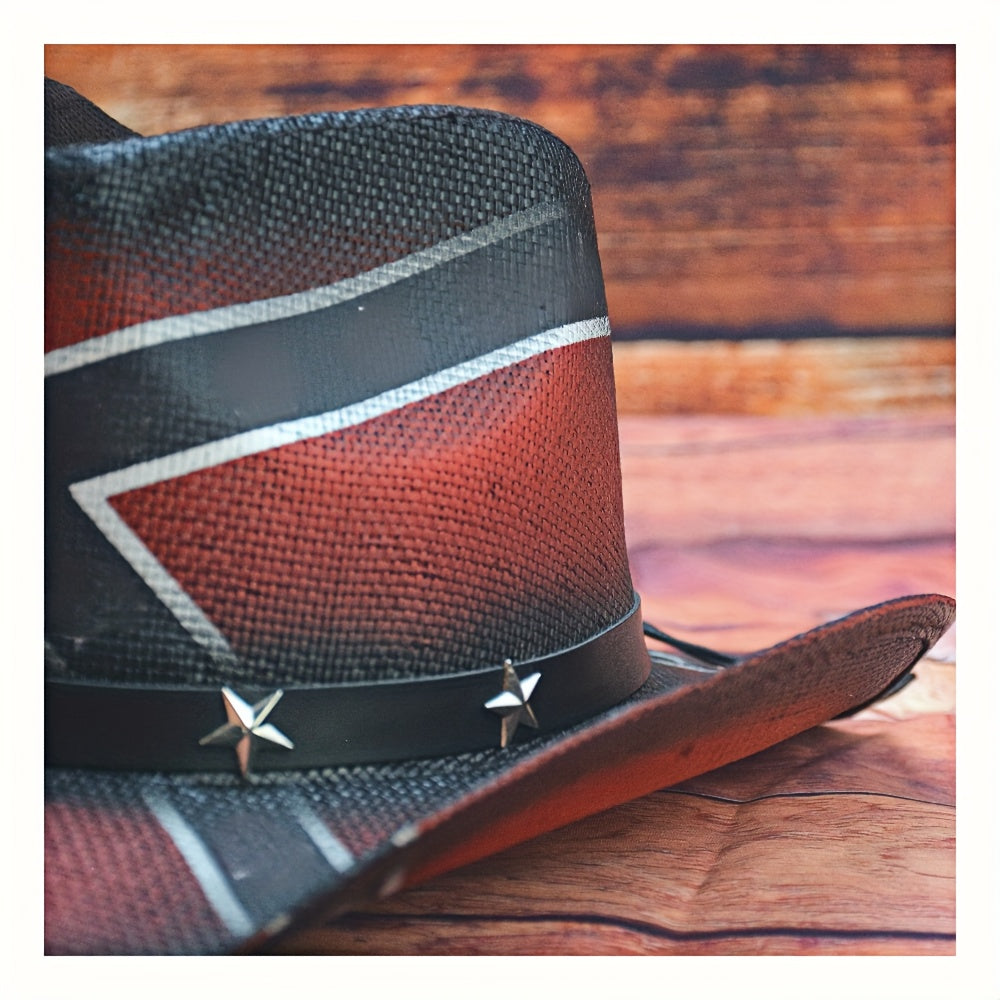 1pc OIERNFE Retro Western Style Outdoor Sports Cowboy Hat - Wide Brim, Breathable Snake Light Beige Pattern, Adjustable Fit for Summer, Red/Black/White/Gray, Python Light Beige Texture