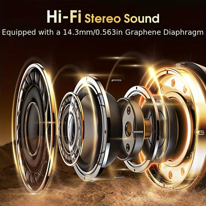 2025 New HD65 Endurance Wireless Headphones Aptkdoe Sports Cordless Headphones, Wireless 5.3 Headphones, 50H Stereo HD Microphone, LED Display, Sports/running Hook Cordless Headphones, Long Life, Intelligent Noise Reduction