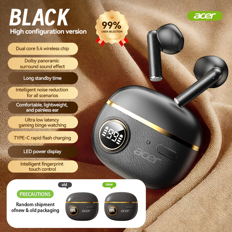 [Acer] 2025 new model back-to-school season TWS Wireless Headset Heavy Bass Stereo + Talking Noise Cancellation Ultra Long Lasting Sports Running In-Ear Low Latency Gaming Mode HIFI Audio Lightweight Touch Design Stylish Desi