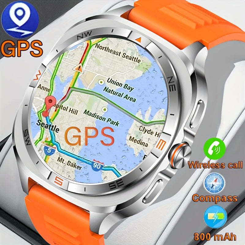 COIUSOR New 1.46-inch GPS Smart Watch, wireless call sync SMS alerts, GPS L1+L5 Dual-Frequency Positioning, Compass, Altitude, Air Pressure, 3D Dly Video Watch Face, 800mAh Large Battery, 100+ sports modes Smartwatch for Fitn