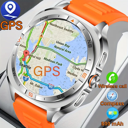 COIUSOR New 1.46-inch GPS Smart Watch, wireless call sync SMS alerts, GPS L1+L5 Dual-Frequency Positioning, Compass, Altitude, Air Pressure, 3D Dly Video Watch Face, 800mAh Large Battery, 100+ sports modes Smartwatch for Fitn