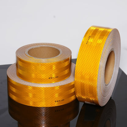 DOT-C2 Reflective Safety Tape for Vehicles - Waterproof, Self-Adhesive PET Material, Night Visibility Warning Decal for Cars, Bikes, Motorcycles, and Traffic Signs - Durable Weatherproof Marking Tape for Road Transport and Ha