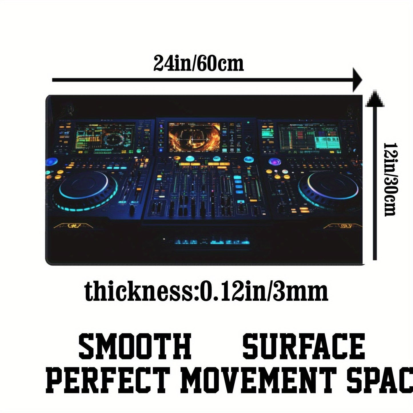 1pc Pioneer DJ DDJ-1000 DJ Controller Mouse Pad - Professional DJ Setup with Glowing Buttons & Screen, Non-Slip Rubber Base, Washable Surface - Compatible with DDJ-1000 Mixer for Home Studios, Clubs, Live Performances - DJ Eq