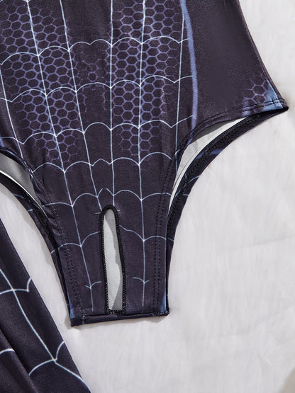 Spider-Themed Cosplay Costume Set - Sexy Lingerie Onesie & Socks with Web Pattern, Vibrant & Design, Perfect for Adult Cosplay Enthusiasts, Cosplay Outfit, Cosplay Lovers