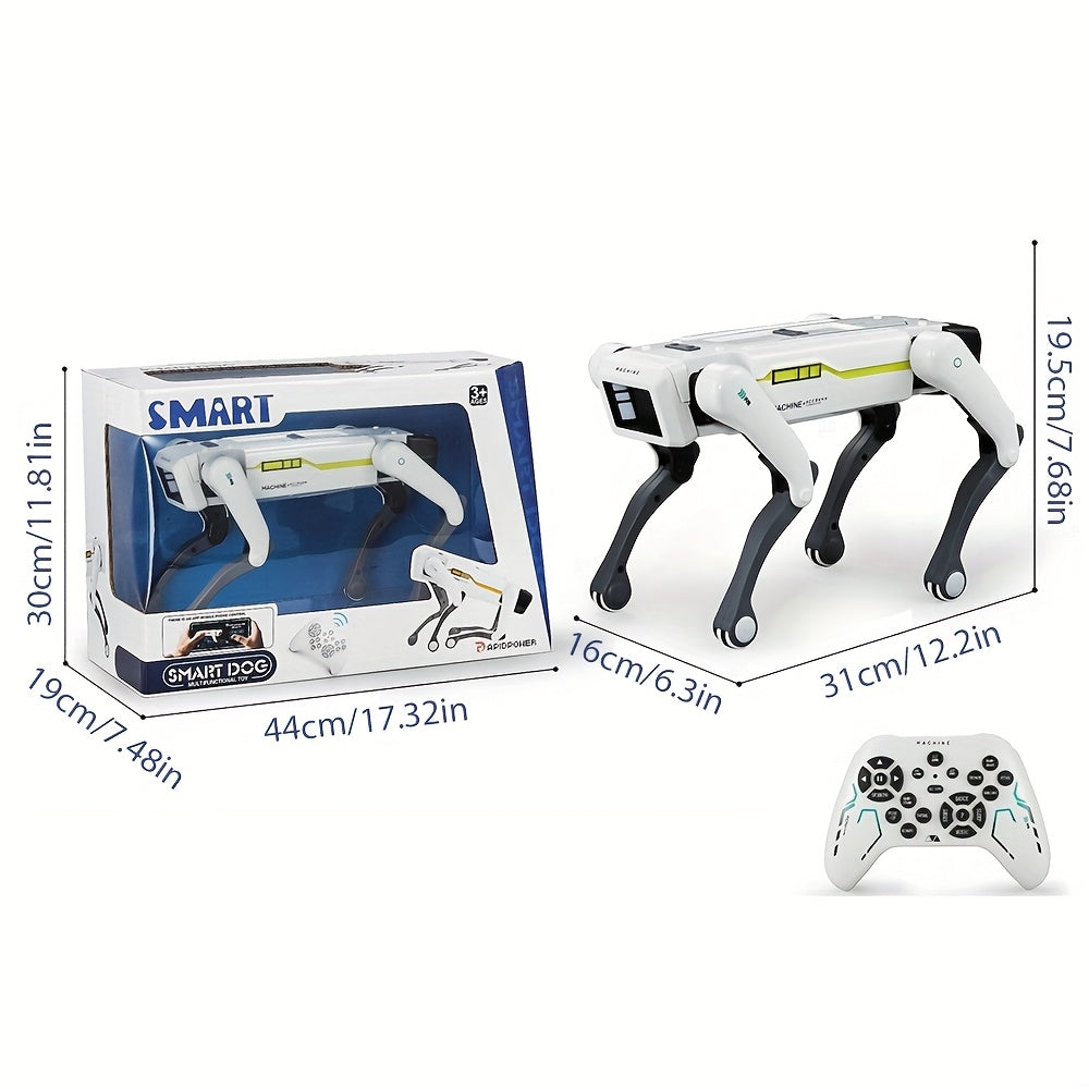 Smart Robot Dog, Remote Control Toy Robot Dog with Water Cannon Launch Pad, Programmable, Voice, Dance, Music, Can Be Controlled by Remote and Mobile Phone APP, Ideal Birthday Gift for Children