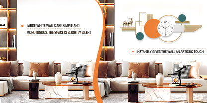 Modern Wall Clock Large Metal Decorative Clock 43.3 Inche 3D Modern Creative Wall, Clocks Big Art Design Silent Wall Clocks for Living Room DecorEntryway/Bedroom/Offic