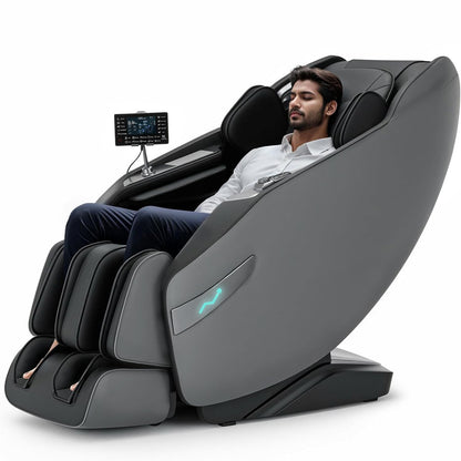 3D Massage Chair Full Body Zero Gravity Recliner - with Heated Heat, 12 Auto Massage Modes, Shiatsu Foot Massage, with 55" SL Track, 28 Airbags Massage, Foot Roller