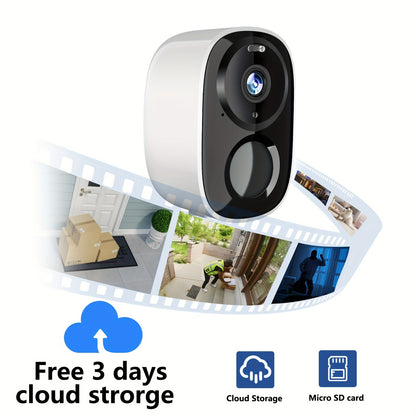 8PCS Solar Powered 2K 3MP Wireless Outdoor Security Camera System - AI Motion Detection, Two-Way Voice Call, Color & Infrared Night Vision,, Battery Powered With USB Dual Use, Lithium Battery