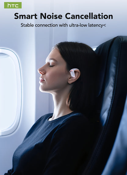 1pc HTC NE28 Open-Source OWS Translation Earbuds with 6.0 Low Latency, Wireless, USB Charging, Battery, 5W Power for Learning, Sports, Work, OWS Translation Earbuds, Learning Audio, Sleek Earbuds, Modern Design, Durable Earbu