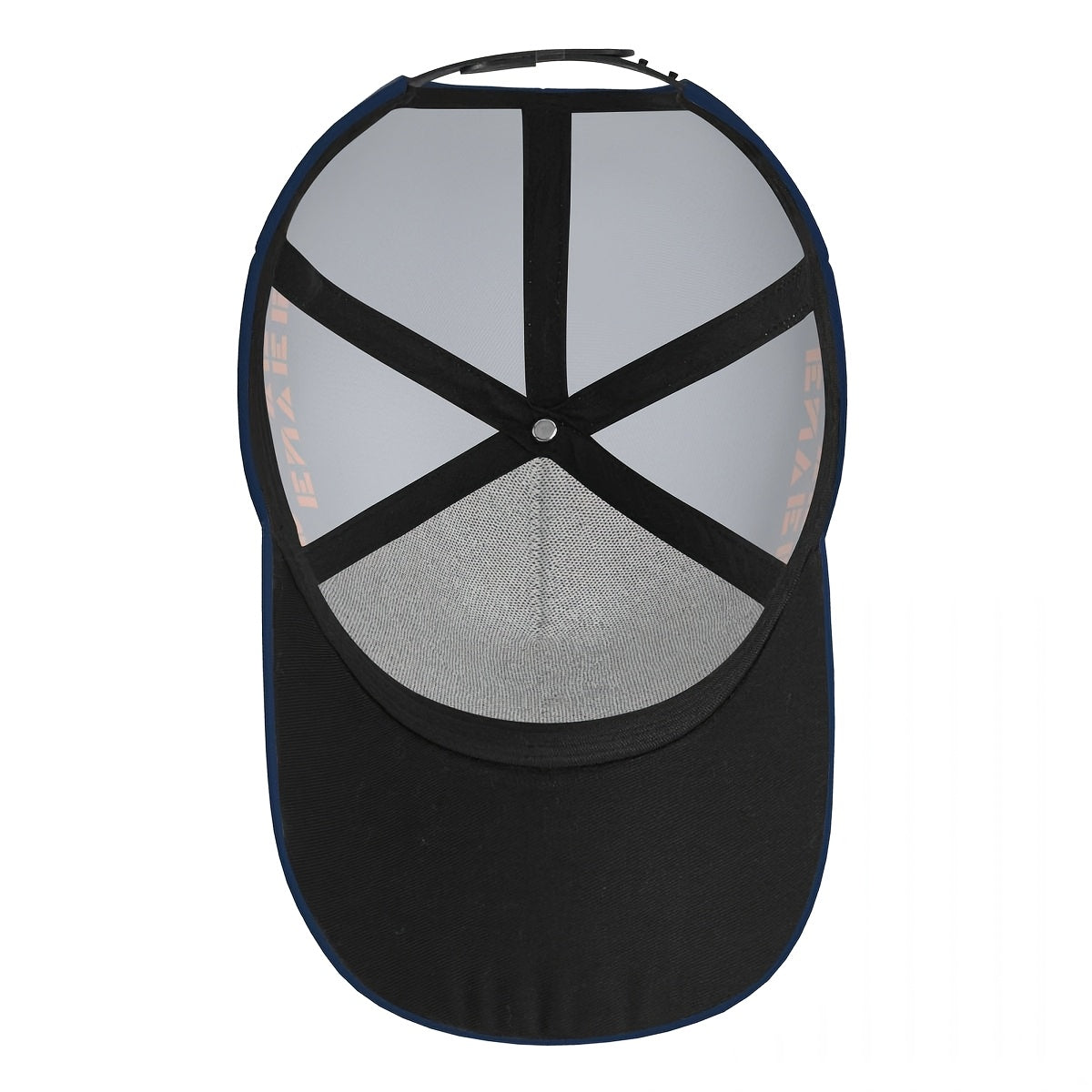 Dark Blue-Orange Football Wolf Player Flame Graphic Fan Baseball Cap - 100% Polyester Breathable Adjustable Comfort Cap