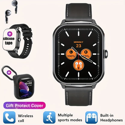 NEW Smart Watch 2025, Smartwatch with Earbuds, Earphones and Watches 2-in-1, Message Reminder, Wireless Calling, Indoor and Outdoor Sports Tracker, Alarm Clock, Stopwatch, Calculator, Voice Assistant, Smart Watches for Androi