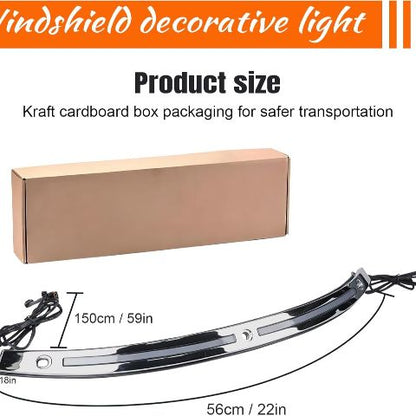 Running Turn Signal Windshield Windscreen Trim Fit for Harley 2014 Touring Electra Glide Street Glide Ultra Limited (Chrome Windshield Trim, LED Running/Turn Signal, Smoke Lens)