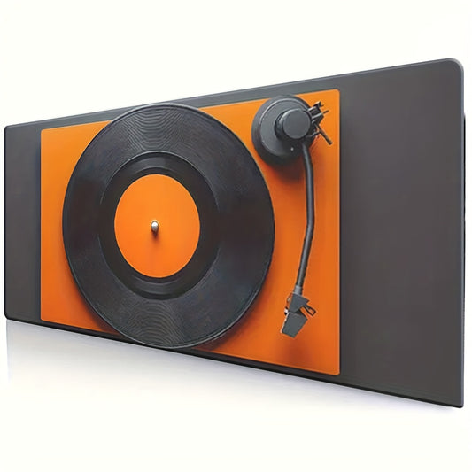 1pc Large Retro Vinyl Record & Headphones Gaming Mouse Pad - Non-Slip Rubber Base, Thick (2mm), Soft Smooth Surface Desk for PC/Laptop, Office & Music-Themed Workstation Accessory - Vintage Turntable Design for DJs & Gamers