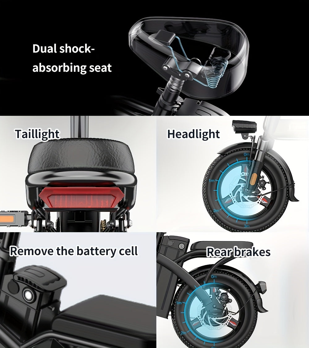 740W Smart Skateboard Electric Folding Scooter Safety Enhanced Scooter Lightweight Cool Off-Road Scooter Durable, Lightweight And Easy To Carry 20 Mph, 45 Miles Of Range, Removable Battery, Headlight 390 Lbs Load Capacity, Al