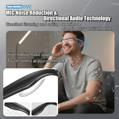 AI Smart Glasses, Equipped With An 8-megapixel Camera, 1080P High-definition Video Recording, Wireless Connection And Wi-Fi Transmission, AI Chat And ChatGPT Model - Wireless Call Music Playback, Real-time Translation Device,