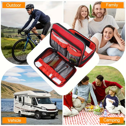 Premium 550pcs Emergency First Aid Kit with Bandages, Scissors And More - Portable Medical Supplies for Home, Car, Travel, Camping, Outdoor, Hiking, Sports, Office, First Aid Bag, First Aid Kits Professional With Supplies, Em