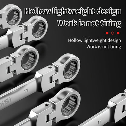 6-14pcs Professional Adjustable Ratchet Wrench Set With Storage Bag -6-24mm Durable CR-V Telescopic Head Socket Wrench Set, Suitable For Automobile, Home And Bicycle Maintenance-compact Heavy Machinery Tools.