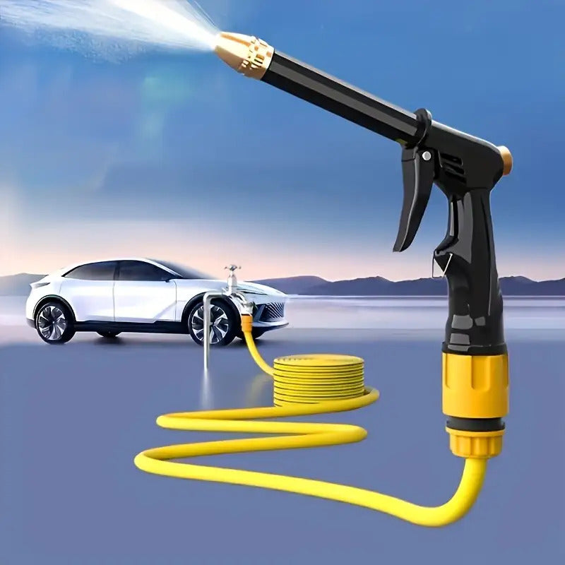 1pc High-Pressure Motorcycle& Car Wash Water Gun- Durable Plastic Construction, Adjustable Nozzle with Garden Hose Connector, Ergonomic Grip for Bikes, Vehicles, Cars, SUVs, Trucks- Heavy-Duty Manual Pressure Washer Tool, Out