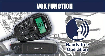 Retevis RA86 GMRS Mobile Radio with Antenna, NOAA Weather Alert, Repeater Channels, Dual Speaker, Off-Road Overlanding for JEEP Tractor Gear, Long Range Two-Way Radio with Integrated Microphone, Emergency Communication, Rugge