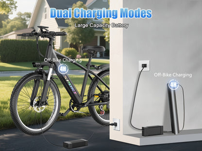 Electric Bike For Adults, 749W Motor Peak Ebike, 480Wh Removable Battery E Bike, Max 45Miles 25MPH, 26" Electric Mountain Bike, 7-Speed & Front Suspension, Electric Bicycle For Commute