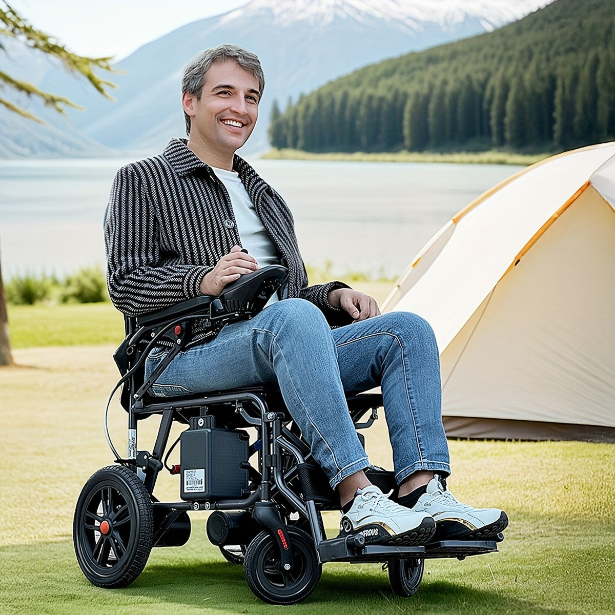 All-Terrain Foldable Smart Chair - 15+ Miles Range, 360° Smart Joystick, Dual Motor Power! for Seniors & Adults
