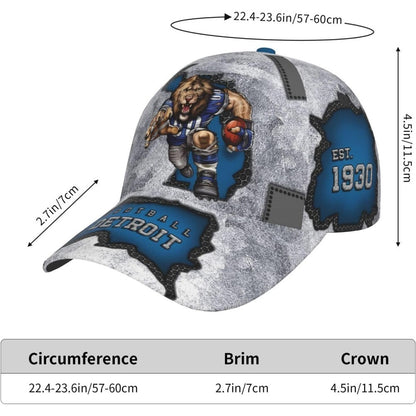 Men's Baseball Cap, 1 Detroit Baseball Cap 3D Printed Patchwork Adjustable Snapback Baseball Cap Unisex Fan Gift