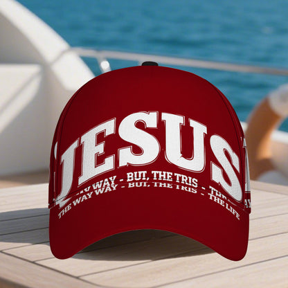 1pc Jesus The Way, Truth & Life Print Baseball Cap - Adjustable Snapback Hat with Vibrant Full-Body Design, Durable Polyester for Running, Sports, Streetwear - Ideal for Halloween, Christmas, Thanksgiving, Running Headwear, F