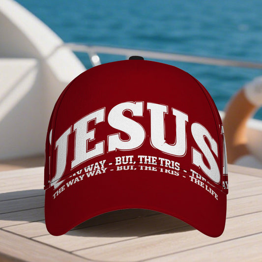 1pc Jesus The Way, Truth & Life Print Baseball Cap - Adjustable Snapback Hat with Vibrant Full-Body Design, Durable Polyester for Running, Sports, Streetwear - Ideal for Halloween, Christmas, Thanksgiving, Running Headwear, F
