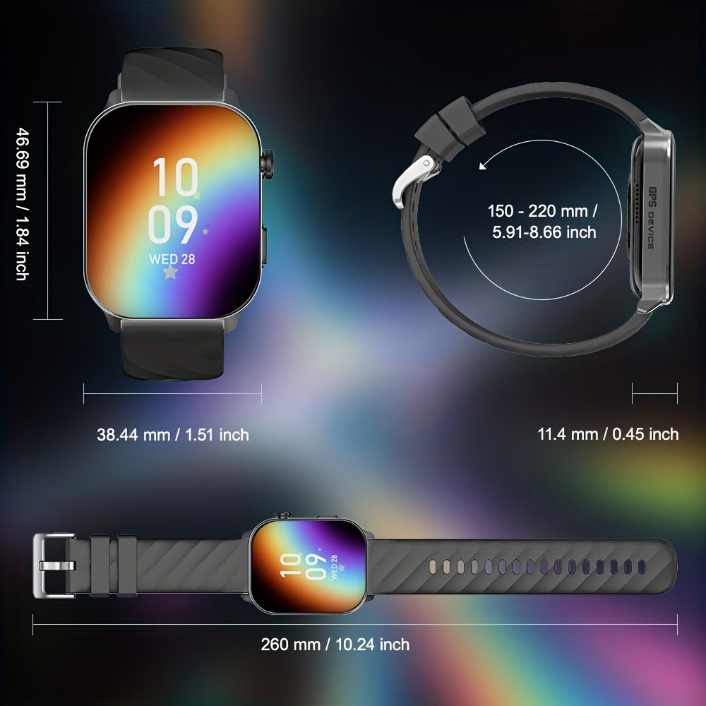 New Popular Large Screen GPS Smart Watch, Five-Star Positioning & Sports Tracking, 2.01-Inch Display, 1AMT High Quality, Compass, Wireless Calls, Message Alerts, Health Monitoring, 100+ Sport Modes, Multiple Built-in Dials, 3
