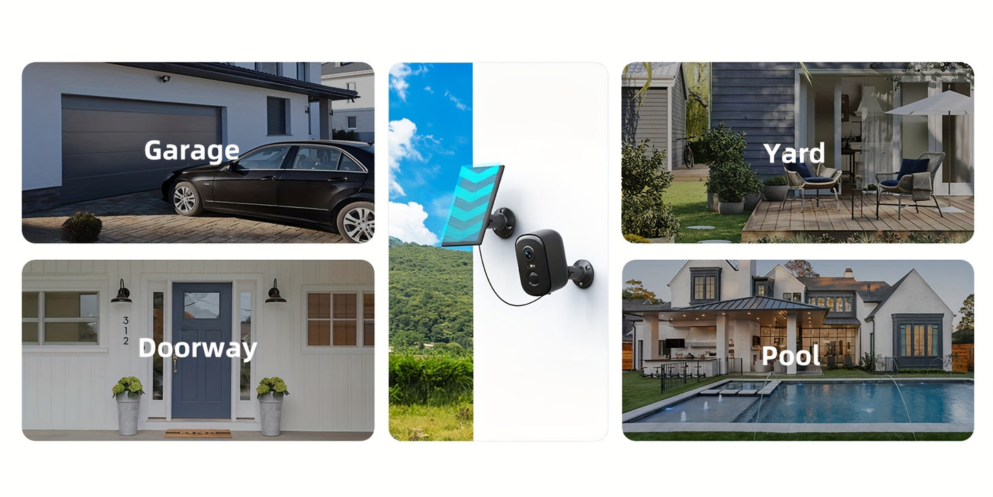 Halloween Special Offer! Wesecuu Solar Camera Security Cameras Wireless Outdoor Indoor for Home Security Camera, Supports 5G&2, 4Ghz Wifi, Smart Phone App Surveillance Camera System Outside, Pet Camera Cat Dog with Audio And