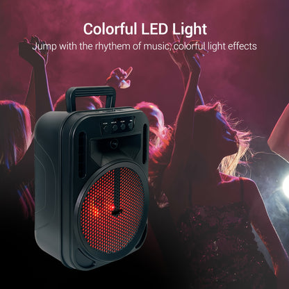 4000W Rechargeable Outdoor Bluetooth Speaker Portable PA System W/ 6.5" Subwoofer, Party Lights USB/TF/FM/TWS, FM Radio, Perfect for Thanksgiving & Christmas Party