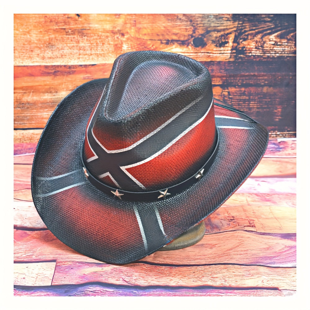 1pc OIERNFE Retro Western Style Outdoor Sports Cowboy Hat - Wide Brim, Breathable Snake Light Beige Pattern, Adjustable Fit for Summer, Red/Black/White/Gray, Python Light Beige Texture