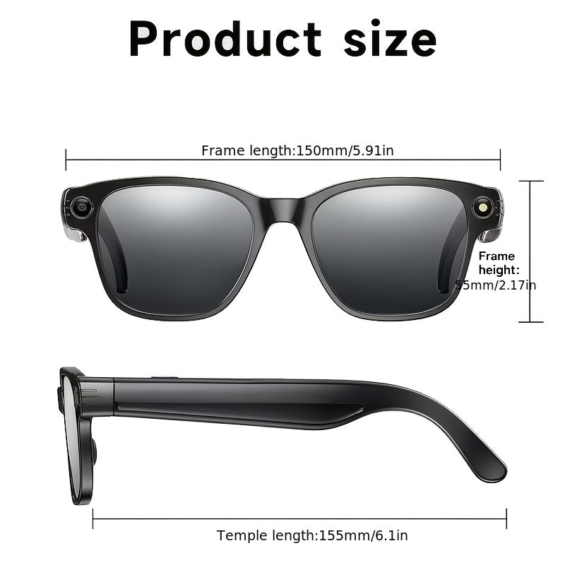 The New Smart Glasses Support Touch Control And AI Chat, GPT Large Model AI Intelligence, Wireless Calls, High-definition Music Anti-shake Shooting, Real-time Translation, Blue Light Protection, Dual-microphone Noise Reductio