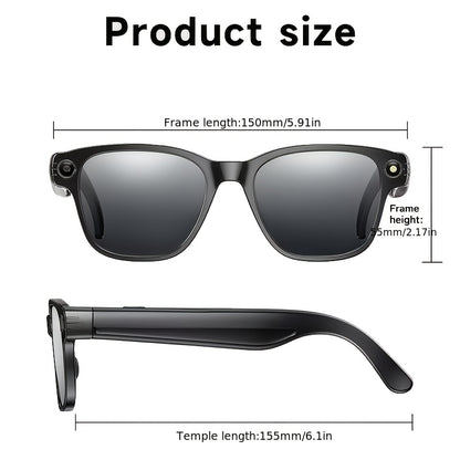 The New Smart Glasses Support Touch Control And AI Chat, GPT Large Model AI Intelligence, Wireless Calls, High-definition Music Anti-shake Shooting, Real-time Translation, Blue Light Protection, Dual-microphone Noise Reductio
