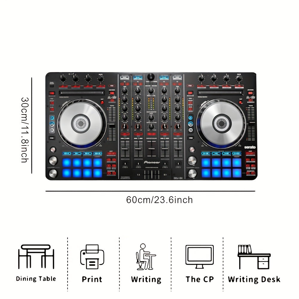 Pioneer DJ-SX Inspired Serato DJ Pro Controller Mouse Pad & Desk Mat - Non-Slip Rubber Base, Smooth Polyester Surface with DJ Equipment Layout (Transport Controls, Effects, Sampler) for Home Studio, Office & DJ Workspaces - D