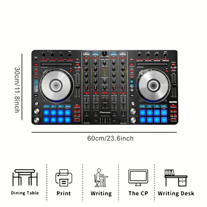 Pioneer DJ-SX Inspired Serato DJ Pro Controller Mouse Pad & Desk Mat - Non-Slip Rubber Base, Smooth Polyester Surface with DJ Equipment Layout (Transport Controls, Effects, Sampler) for Home Studio, Office & DJ Workspaces - D