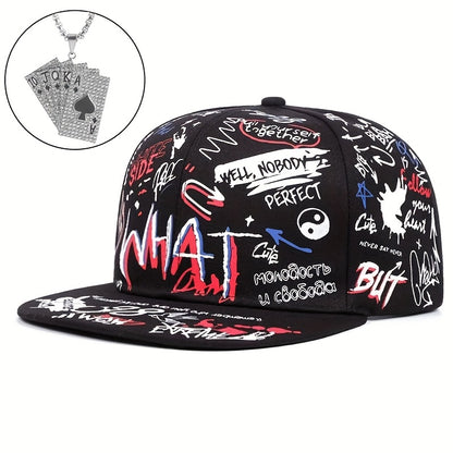 2pcs "one hat and one decorative necklace"Outdoor Men'S Hip Hop Hats and Accessories, Fall/winter Street, Windproof, Warm Hat, Christmas Gift