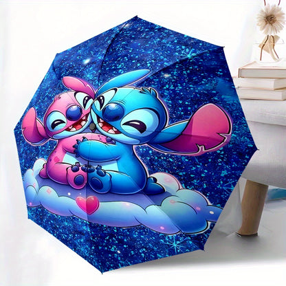 Stitch Star 4 Folding automatic automatic umbrella 8-rib iron frame plastic handle folding automatic umbrella portable travel design holiday gift decoration for friends and family