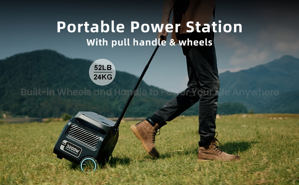 IEE 3200W Portable Power Station P3200 with 4x200W Solar Panel, 2048Wh Solar Generator, 1800W AC Charging, AC Outlets X 4, LiFePO4 Battery Power Station for Home Backup, Camping, RV, Emergency Plus Bonus 30W solar panel, Port
