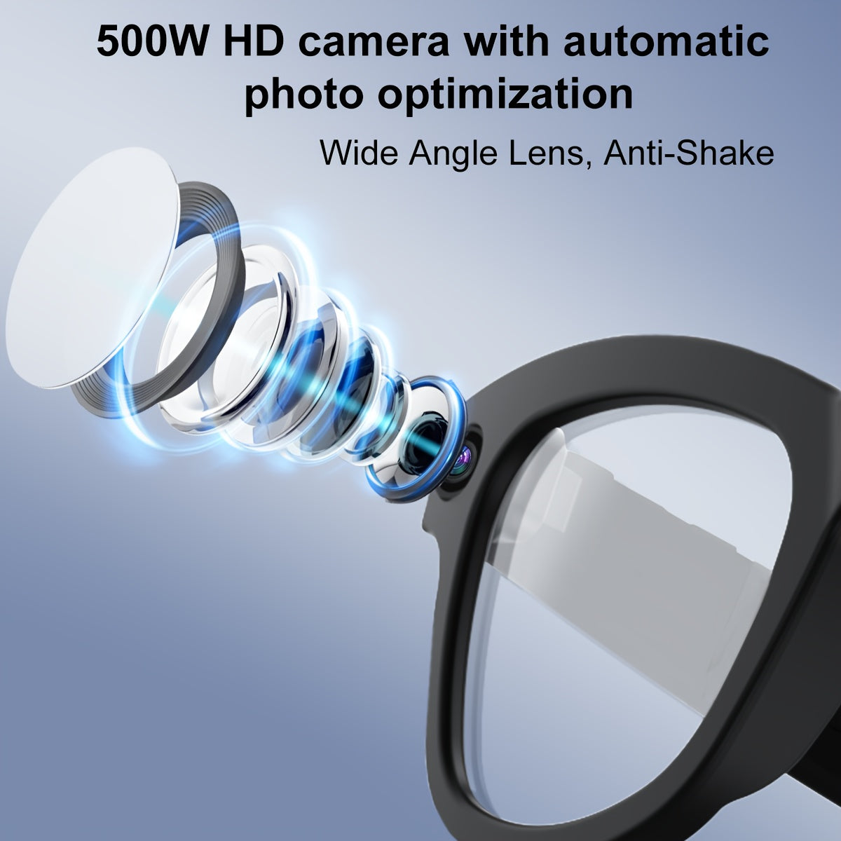1080P Video Glasses with Real-Time Translation, 160 Languages, High-Definition Audio & 4K Motion Recording, Noise Reduction, Wireless Call, Wireless, Magnetic Charging - USB Rechargeable for TV, Mobile Phones, Laptops, Cyclin