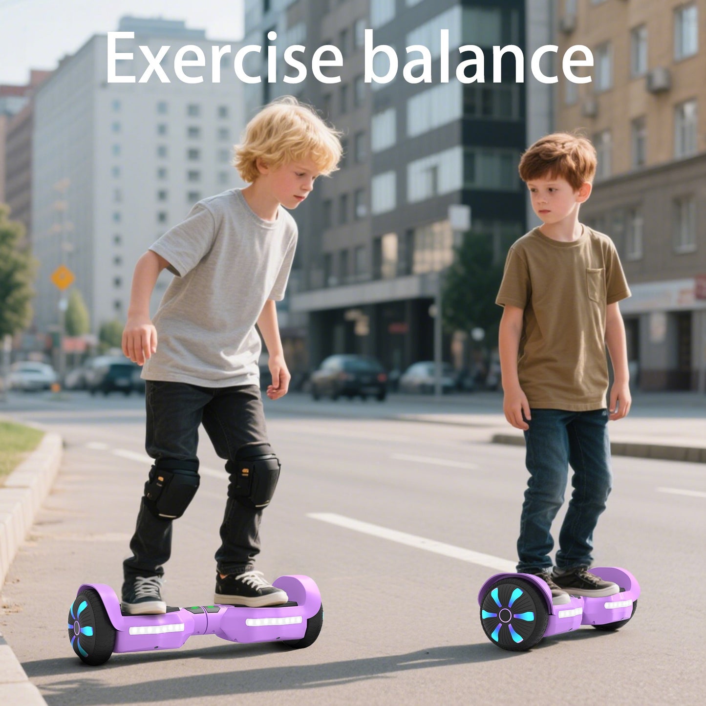 All-Terrain Purple Hoverboard For Kids Teens Adults - 300W Motor, 8.5mph, 220lbs Capacity, 15° Climb, 3H Quick Charge.Christmas Gifts, Thanksgiving Gifts, Halloween Gifts