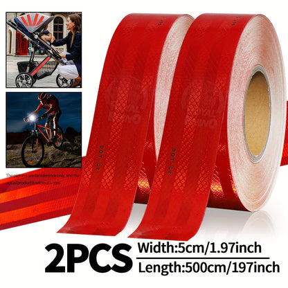 DOT-C2 Reflective Safety Tape for Vehicles - Waterproof, Self-Adhesive PET Material, Night Visibility Warning Decal for Cars, Bikes, Motorcycles, and Traffic Signs - Durable Weatherproof Marking Tape for Road Transport and Ha