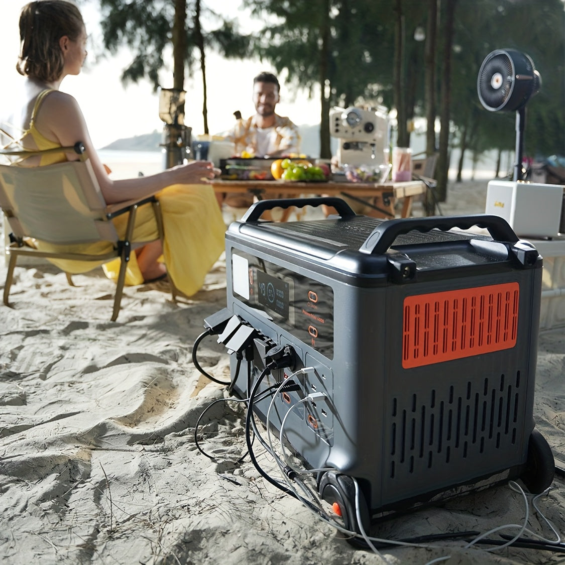 OSCAL 3600W Solar Power Station with 3600W Expansion Battery, Electricity Generator for Home Backup, Emergency Outdoor Camping (PowerMax 3600+BP3600) Comes with A Bonus 30W Solar Panel, Offgrid Living, Portable Power Supply,