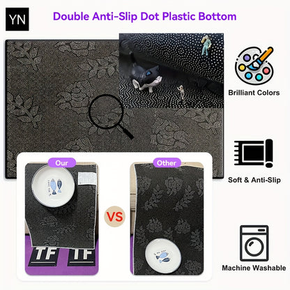 DJ Turntable Design Mat Floor Mat - Heavy-Duty Non-Slip Dance Studio Mat with Machine Washable Surface, Extra Thick 7mm Padding - for Home, Office, Clubs, Parties - Large Area Mat up to 2.16m² - Ideal Music Producer Decor, D