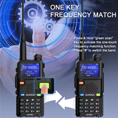 Baofeng UV-5RM Long Range Walkie Talkie, 10W High Power, Dual Band (UHF/VHF), 6-Band FM Radio, Rechargeable Battery, Clear Communication Up To 10 Miles, Compact & Durable Design Portable Radio, Sturdy Build, Intercom System,