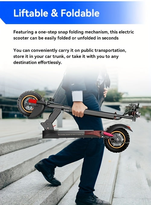 Aoniu M4 Electric Scooter for Adults with Seat Fast 25-30 Speed Off Road Heavy Duty 300 Lbs 10 Inch Foldable E Scooter Mobility Folding Bike for Men 30 to 40 Miles Long Range E Scooters