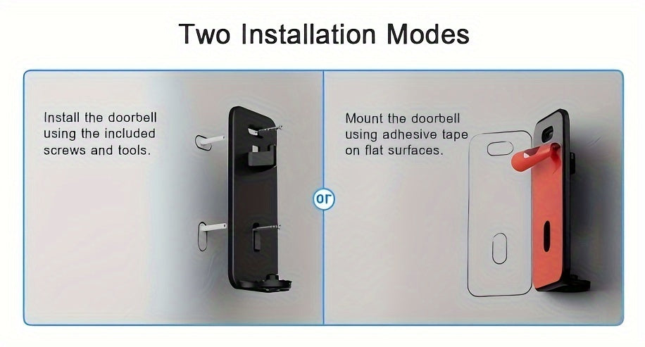 XTU Doorbell Camera Wireless No Subscription, 2K Video Doorbell With Chime, Front Door Camera, 2-way Audio, Instant Alert, Human Detection, 2.4G WiFi, Night Vision, Battery Powered, Apartment/Indoor/Outdoor Security